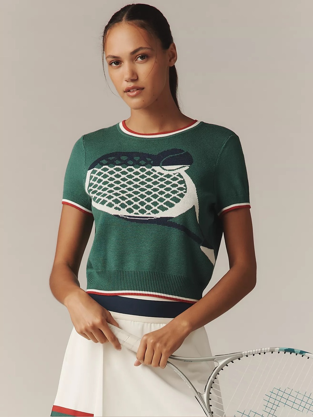 Tretorn x Anthropologie Knit Short-Sleeve Racquet Sweater